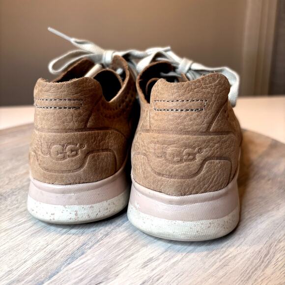 UGG UGGs Tye Women's Brown Leather Suede Tideline Shoes Sneakers US Size 8 - Picture 7 of 10